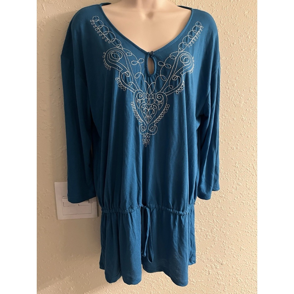 Large White Stag Aqua Mesmerized Top #175*8